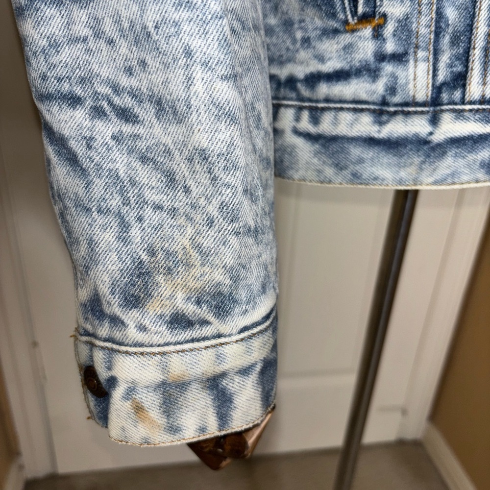 Vintage 1980's Levi's Denim Sherpa Fur Lined Trucker Jean Jacket Unisex Medium - Picture 14 of 16